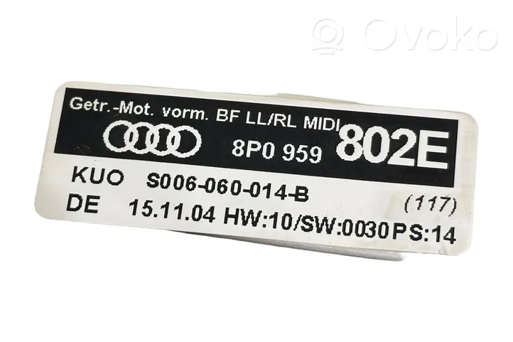Audi A3 S3 8P Varikliukas priekinio langų pakėlėjo 8P0959802E