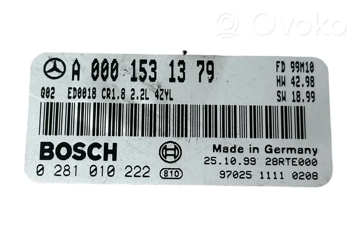 Mercedes-Benz C W202 Sterownik / Moduł ECU A0001531379