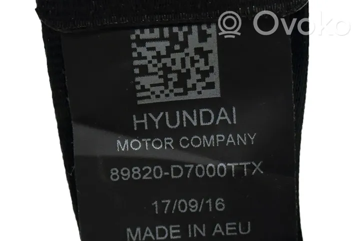 Hyundai Tucson TL Takaistuimen turvavyö 89820D7000TTX