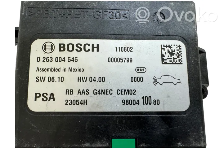 Peugeot 508 Sterownik / Moduł parkowania PDC 9800410080