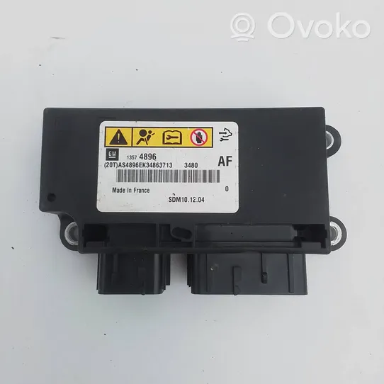 Opel Astra J Module de contrôle airbag 13574896