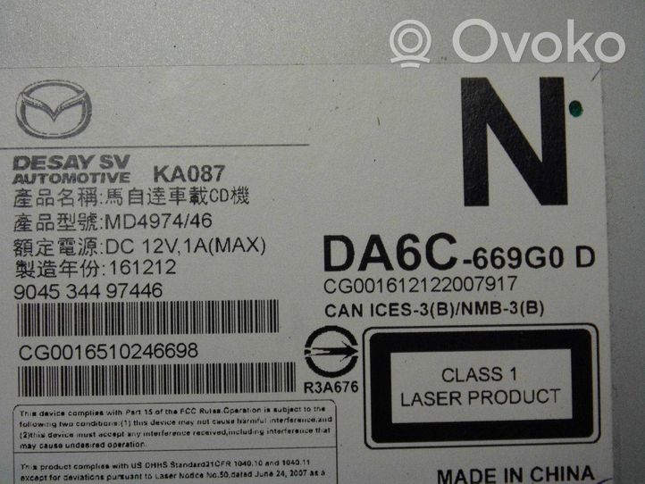 Mazda CX-3 Unité de navigation Lecteur CD / DVD DA6C669G0D