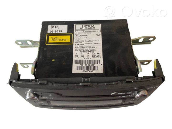 Toyota Auris 150 Panel / Radioodtwarzacz CD/DVD/GPS 8612002520