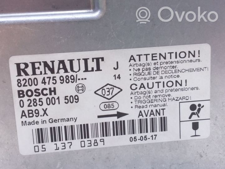 Renault Modus Turvatyynyn ohjainlaite/moduuli 8200475989