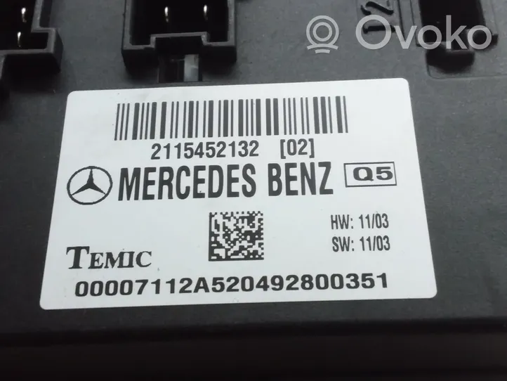 Mercedes-Benz E W211 Altre centraline/moduli 2115452132