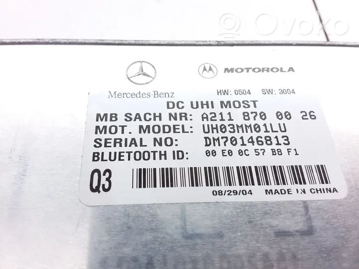 Mercedes-Benz E W211 Centralina/modulo telefono A2118700026