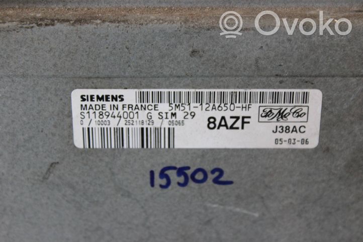 Ford Focus Sterownik / Moduł ECU 5M5112A650HF