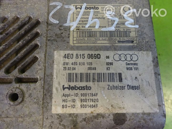 Audi A8 S8 D3 4E Pre riscaldatore ausiliario (Webasto) 4E0815069D