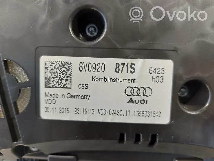 Audi A3 S3 8V Nopeusmittari (mittaristo) 8V0920871S