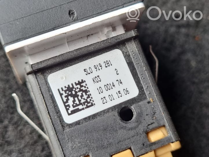 Skoda Yeti (5L) Przycisk / Włącznik czujnika parkowania PDC 5L0919281
