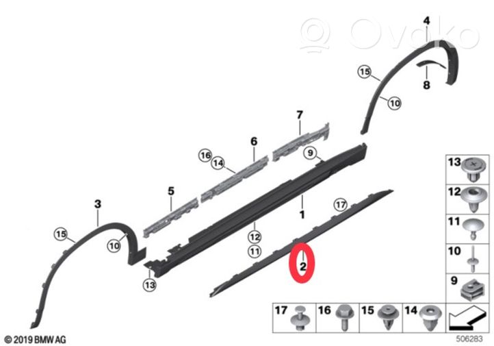 BMW X2 F39 Garniture de marche-pieds avant 51778069696