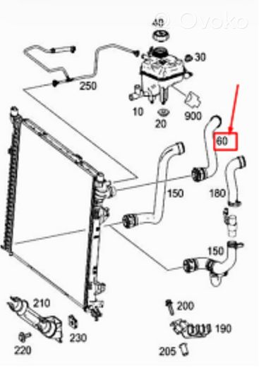 Mercedes-Benz GLE (W166 - C292) Tubo flessibile del liquido di raffreddamento del motore A1665012882