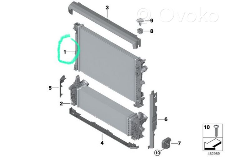 BMW X5 G05 Radiatore di raffreddamento 17118472274
