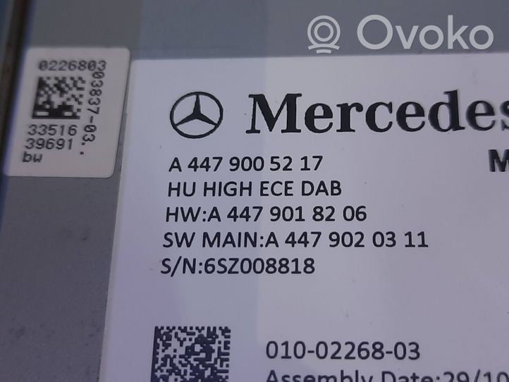 Mercedes-Benz Vito Viano W447 Mascherina unità principale autoradio/GPS A4479005217