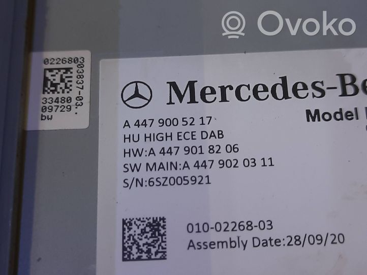 Mercedes-Benz Vito Viano W447 Mascherina unità principale autoradio/GPS A4479005217