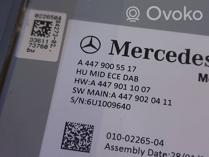 Mercedes-Benz Vito Viano W447 Mascherina unità principale autoradio/GPS A4479005517