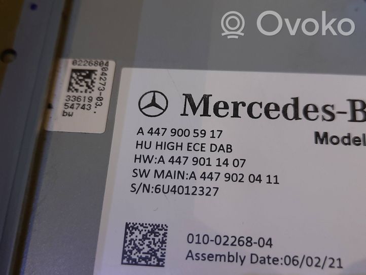 Mercedes-Benz Vito Viano W447 Mascherina unità principale autoradio/GPS A4479005917