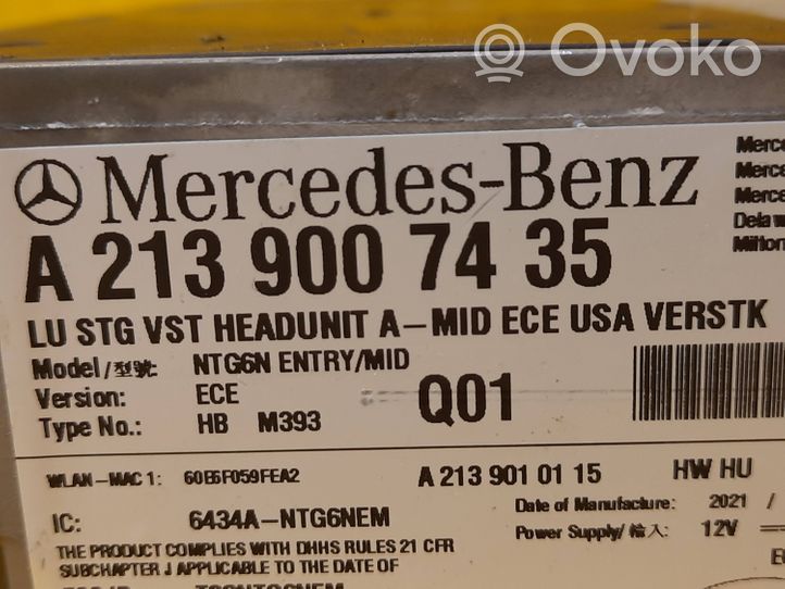 Mercedes-Benz E W213 Radion/GPS-laitteen pääyksikön kehys A2139007435