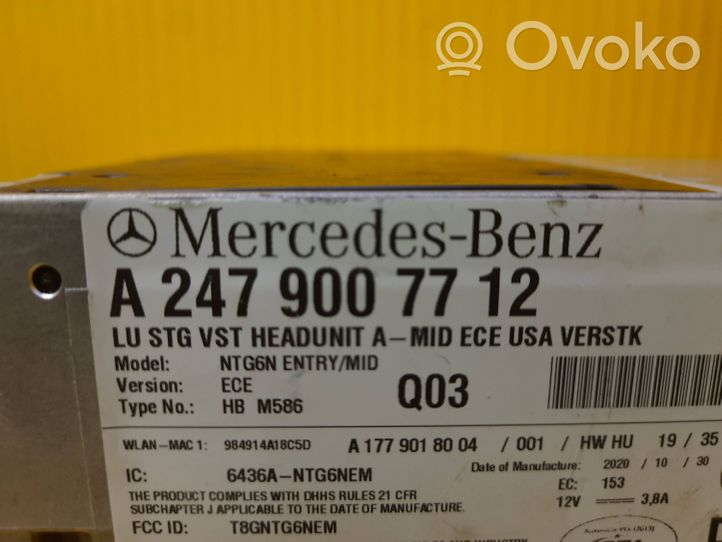 Mercedes-Benz B W247 Konsola środkowa / Radio / GPS A2479007712