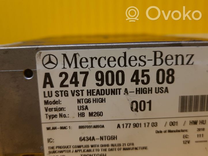 Mercedes-Benz B W247 Unité principale radio / CD / DVD / GPS A2479004508
