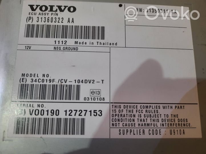 Volvo XC60 Wzmacniacz audio 31360322AA