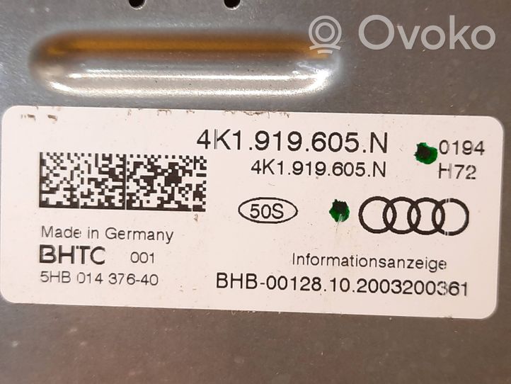 Audi A6 S6 C8 4K Monitori/näyttö/pieni näyttö 4K1919605N
