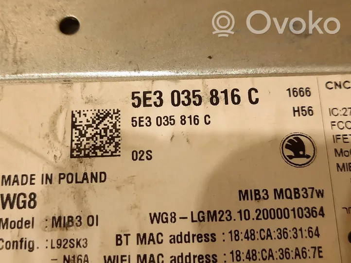 Skoda Octavia Mk4 Unità di navigazione lettore CD/DVD 5E3035816C