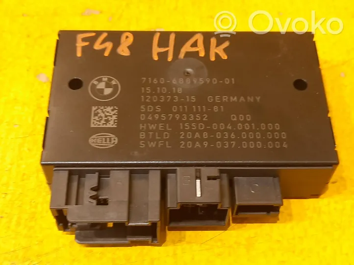 BMW X1 F48 F49 Priekabos kablio valdymo blokas 6889590