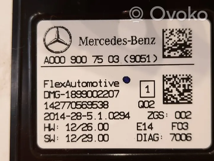 Mercedes-Benz A W176 Éclairage lumière plafonnier arrière A0009007503