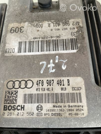 Audi A6 S6 C6 4F Centralina/modulo del motore 4F0907401B