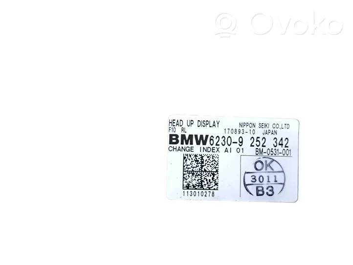BMW 5 F10 F11 Schermo del visore a sovrimpressione 9252342