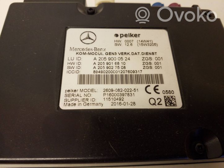 Mercedes-Benz B W246 W242 Bluetoothin ohjainlaite/moduuli A2059000524