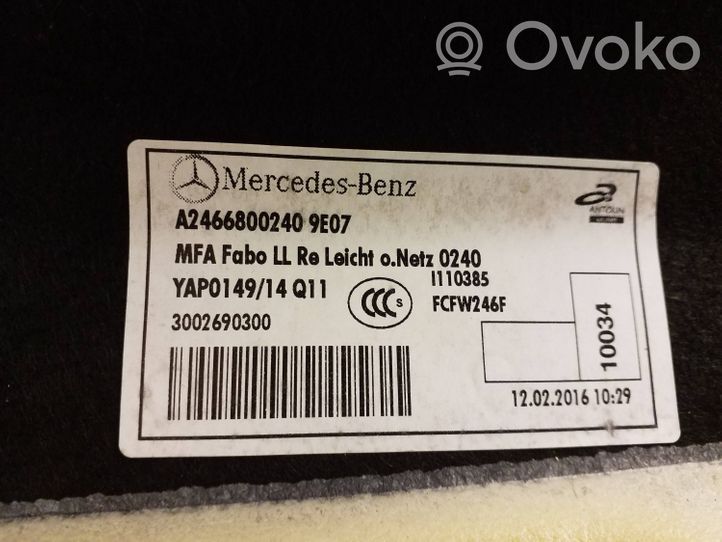 Mercedes-Benz B W246 W242 Wykładzina podłogowa przednia A2466800240