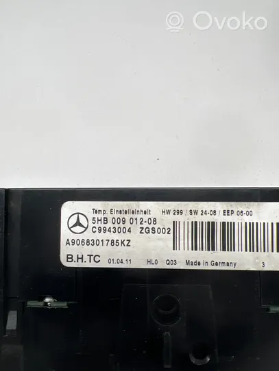 Mercedes-Benz Sprinter W906 Ilmastoinnin ohjainlaite A9068301785KZ