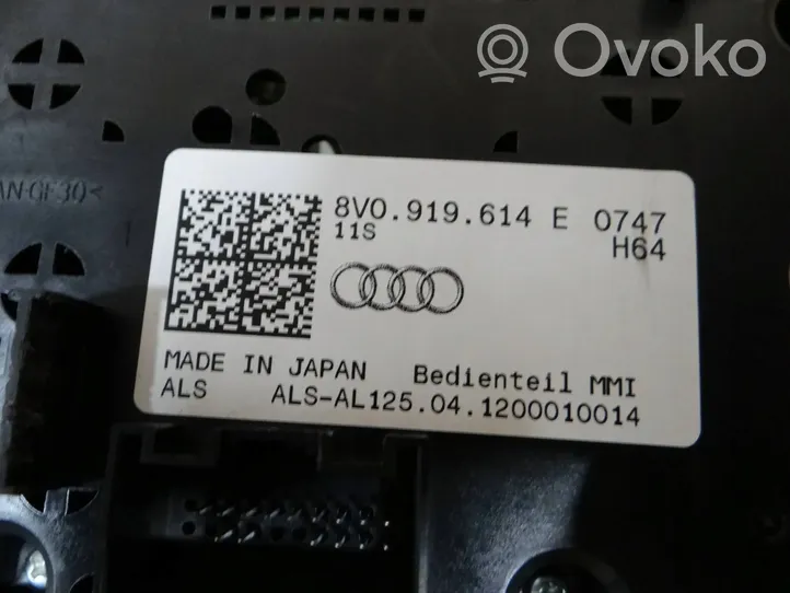Audi A3 S3 8V Pääyksikkö multimedian ohjaus 8V0919614E