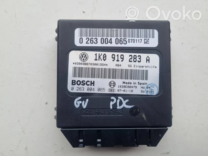 Volkswagen Golf V Unité de commande, module PDC aide au stationnement 1K0919283A