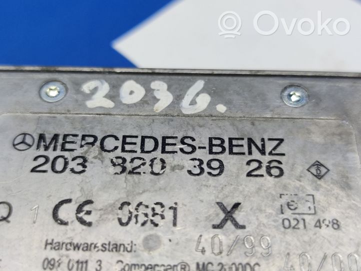 Mercedes-Benz C W203 Module unité de contrôle d'antenne 2038203926