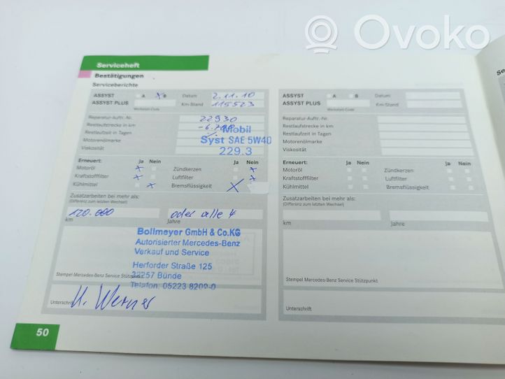 Mercedes-Benz C W203 Carnet d'entretien d'une voiture 317048