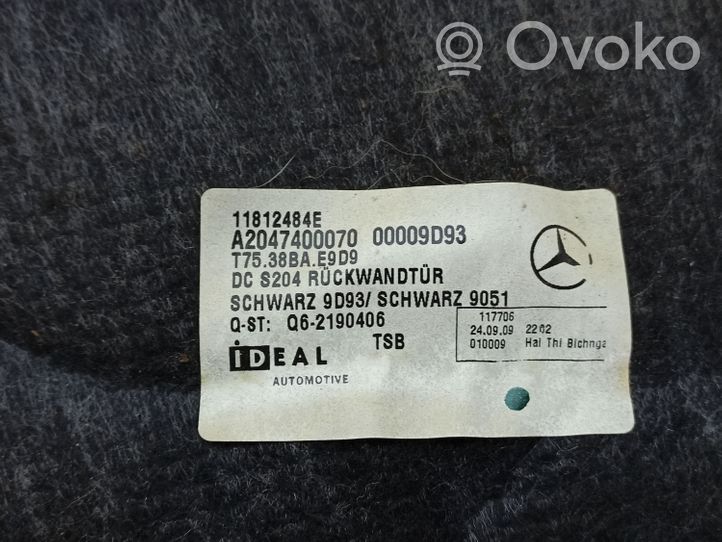Mercedes-Benz C W204 Poszycie / Tapicerka tylnej klapy bagażnika A2047400070