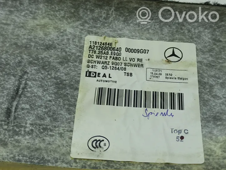 Mercedes-Benz E W212 Wykładzina podłogowa przednia A2126800640