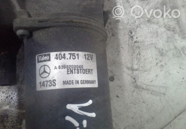 Mercedes-Benz Vito Viano W639 Tringlerie et moteur d'essuie-glace avant A6398200040