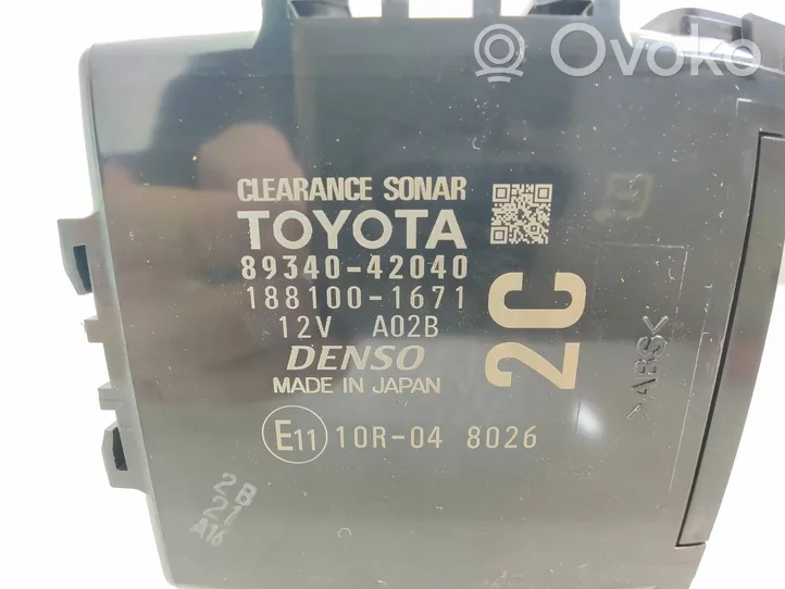 Toyota RAV 4 (XA40) Parkavimo (PDC) daviklių valdymo blokas 8934042040