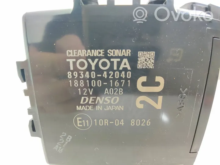 Toyota RAV 4 (XA40) Centralina/modulo sensori di parcheggio PDC 8934042040