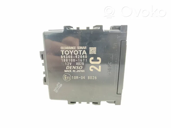 Toyota RAV 4 (XA40) Pysäköintitutkan (PCD) ohjainlaite/moduuli 8934042040