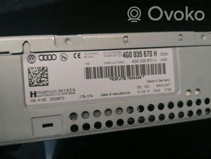 Audi A6 S6 C7 4G Unité de contrôle MMI 4G0035670H