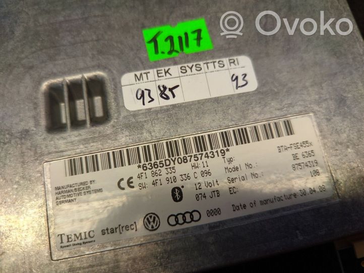 Audi A8 S8 D3 4E Module unité de contrôle Bluetooth 4F1862335