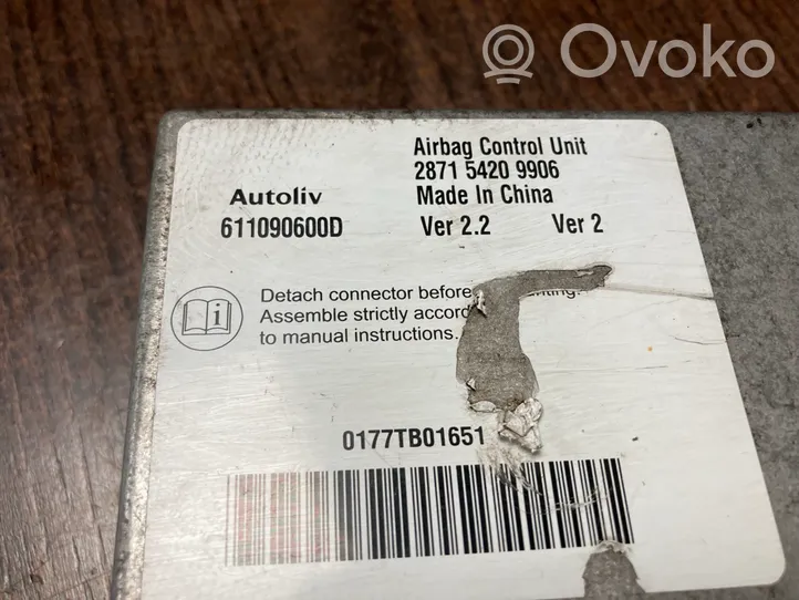 Tata Indica Vista II Module de contrôle airbag 611090600D