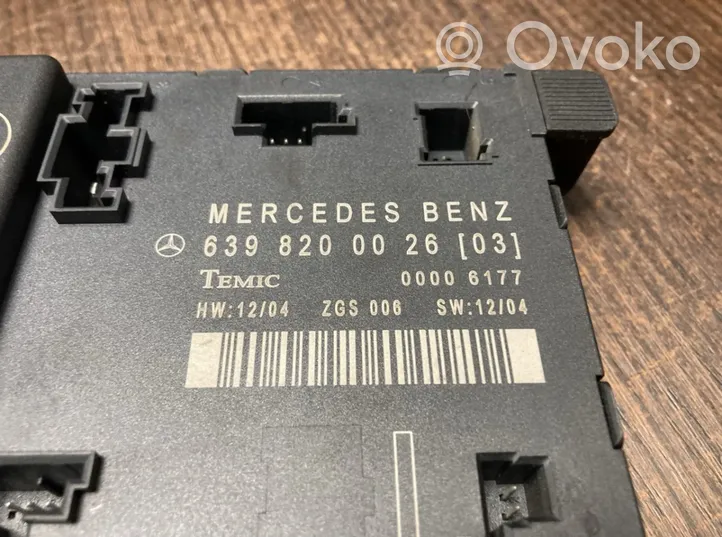 Mercedes-Benz Vito Viano W639 Oven ohjainlaite/moduuli 6398200026