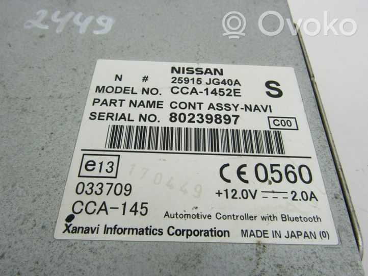 Nissan Navara D40 GPS-navigaation ohjainlaite/moduuli 