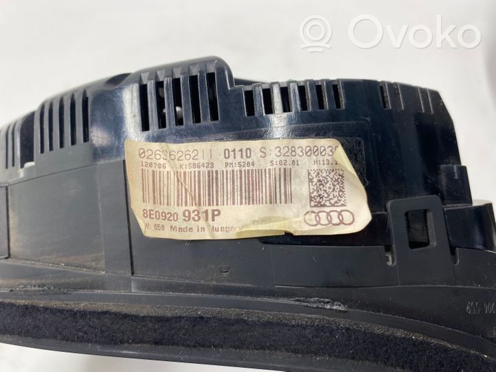 Audi A4 S4 B7 8E 8H Compteur de vitesse tableau de bord 8E0920931P